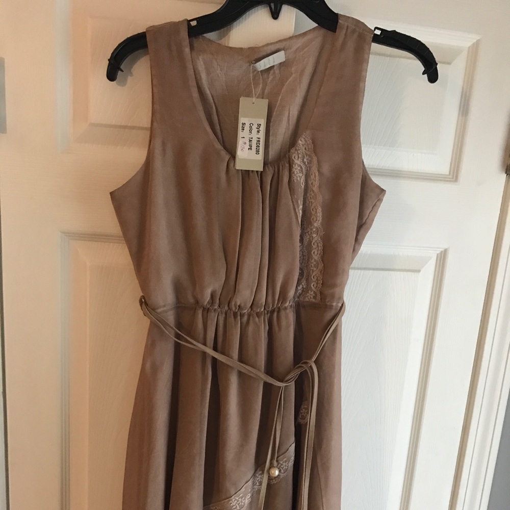 SAGA Taupe Frayed Summer Dress